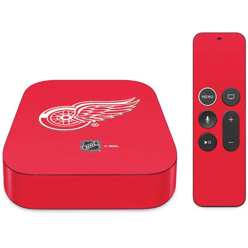 NHL Detroit Red Wings Solid Background Apple TV Skin